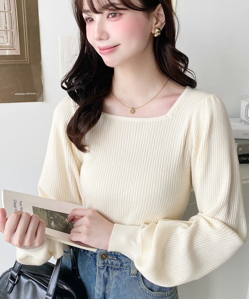 moment+ ニット セーター 「累計販売枚数2万枚突破！」12G スクエア