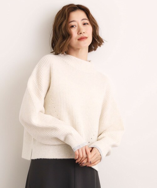 grove（グローブ） ニット セーター 「洗える」ふんわりウール混ボトル