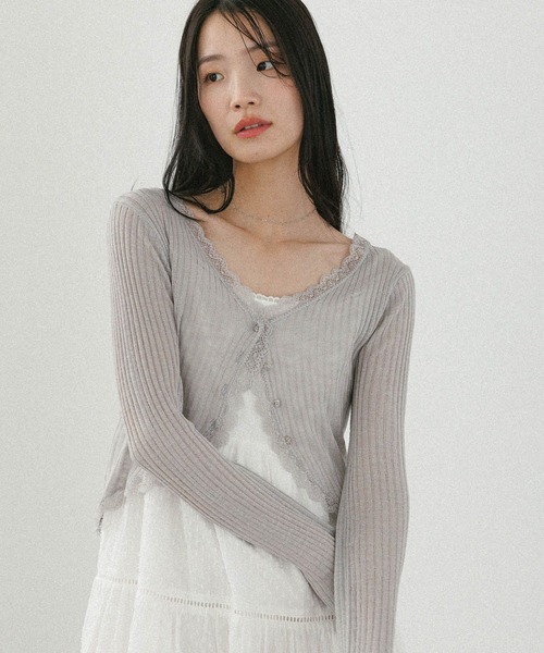 Heather（ヘザー） カーディガン シアーレースカーディガン 573229