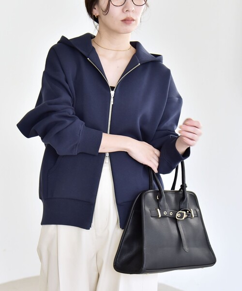 quaranciel パーカー quaranciel:「洗濯機可能」ポンチ ダブルジップ