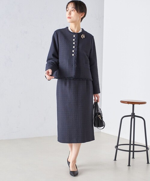 SHIPS（シップス） スカート 「セレモニー対応可」スラブ ツイード