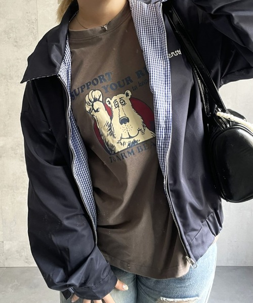 LACーVERT ブルゾン アウター 「2WAY」リバーシブル 無地/チェック柄