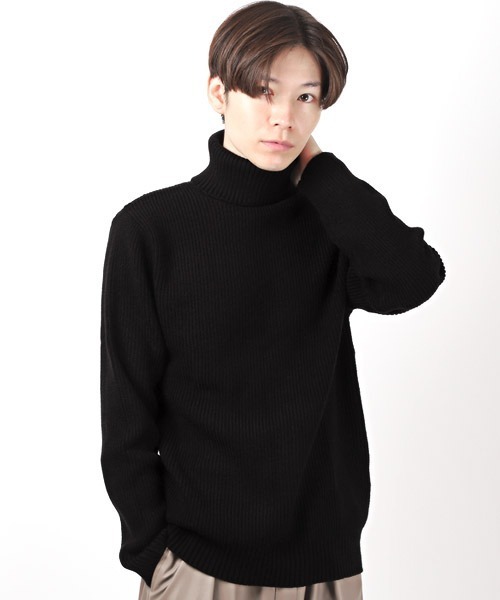 LUXSTYLE（ラグスタイル） セーター ニット 7G片畦タートルネック