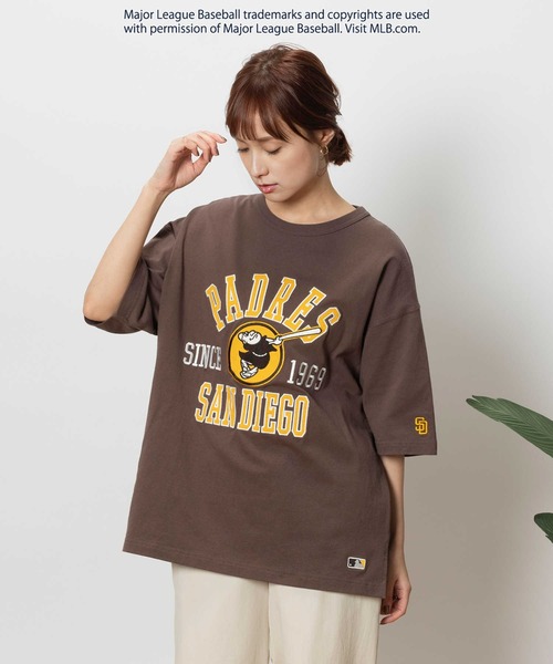 MLB tシャツ 「MLB」別注ワッペン刺繍Tシャツ メンズ レディース
