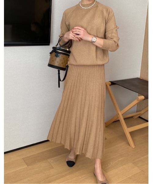FAVORITO セットアップ ニットトップス＋プリーツスカートセットアップ