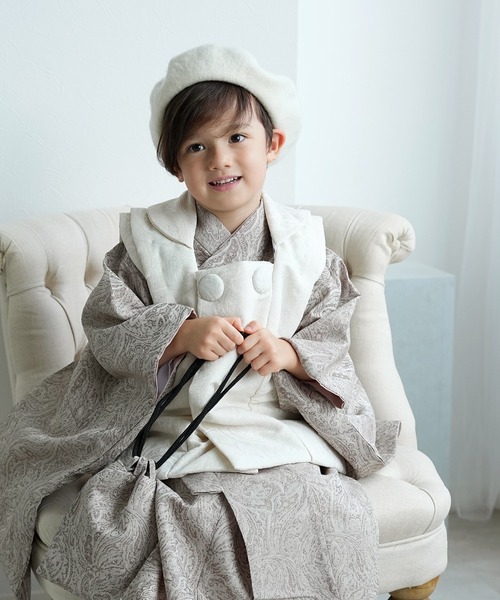 utatane 着物 七五三3歳用被布コートセット 男の子 ジャガード