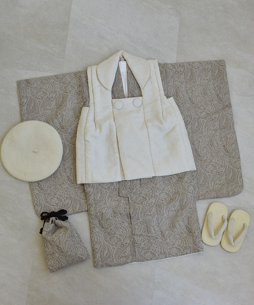 utatane 着物 七五三3歳用被布コートセット 男の子 ジャガード