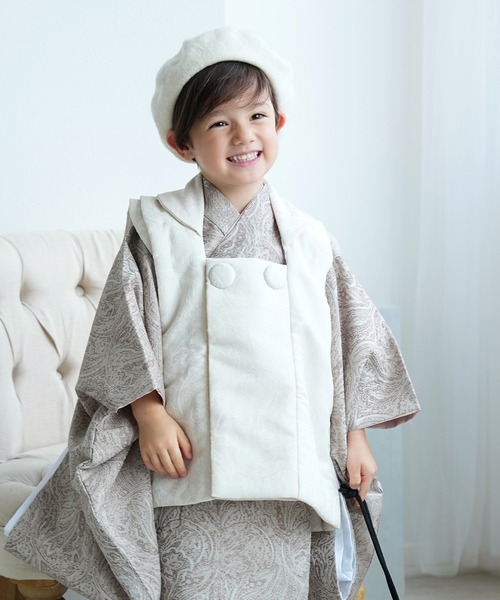 utatane 着物 七五三3歳用被布コートセット 男の子 ジャガード