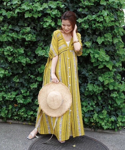 CORNERS（コーナーズ） ワンピース 3way花柄ストライプVネック