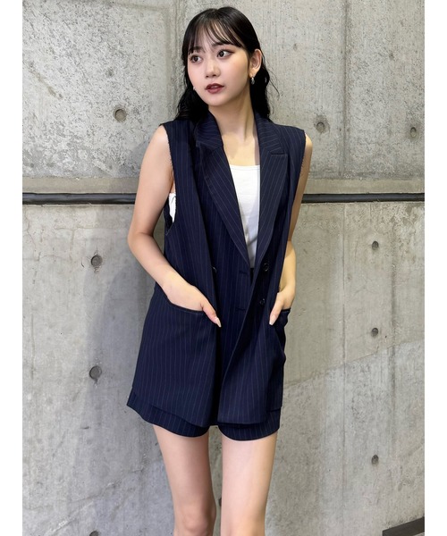 MURUA（ムルーア） ベスト ジレ 「セットアップ対応」ピークドラペル