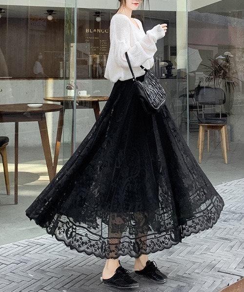 スカート ボリュームレースロングスカート : ZOZOTOWN Yahoo!店 - 通販