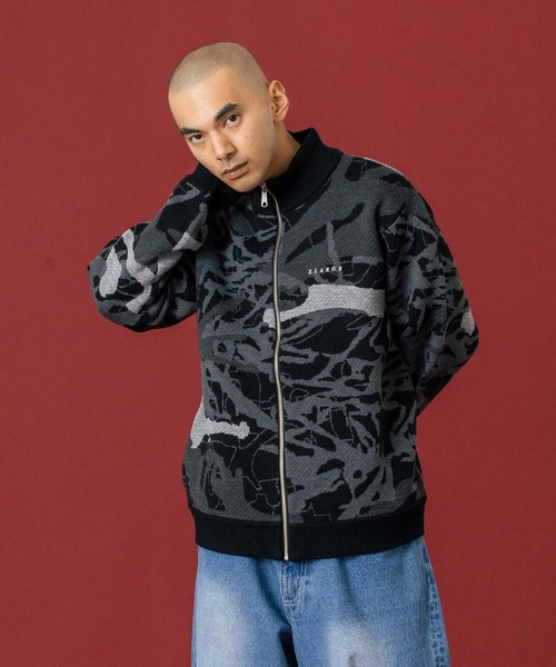 XLARGE（エクストラ ラージ） セーター ニット GEOMETRIC ZIP UP KNIT