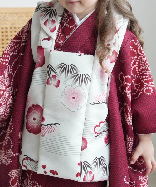 utatane 着物 七五三3歳用被布コートセット 女の子 ひよこ商店 レトロ