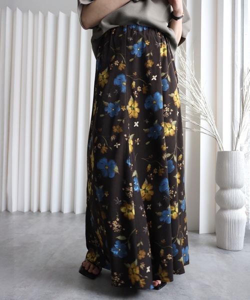 YENNA スカート 「 YENNA 2026 SS 新作 」花柄プリントフレアロング