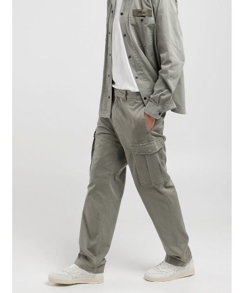 REPLAY（リプレイ） パンツ レギュラーフィットコットンツイル カーゴ