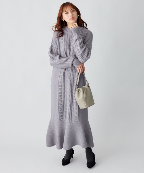 alotta（アロッタ） ニット セーター ケーブル柄マーメイドニット