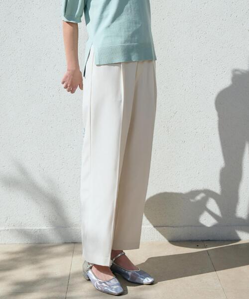 THE SHOP TK パンツ 「XS-XLサイズ」麻調ワイドパンツ/洗濯機OK/from
