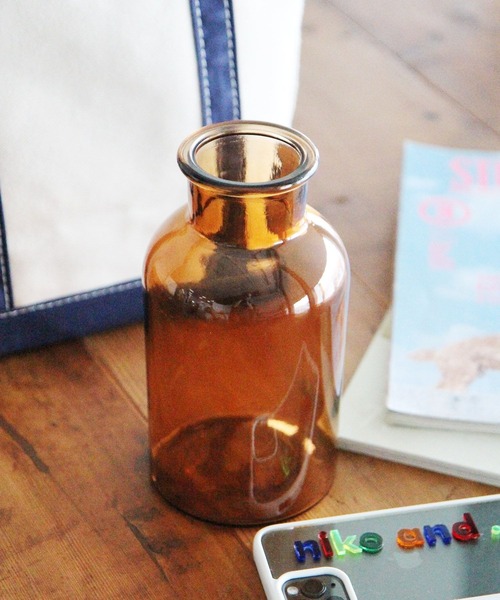 niko and…（ニコアンド） 花瓶 オリジナルガラスベースアンバー/高さ