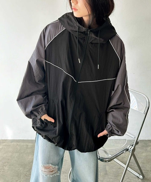 GeeRA（ジーラ） マウンテンパーカー ウインドブレーカー ライン入り