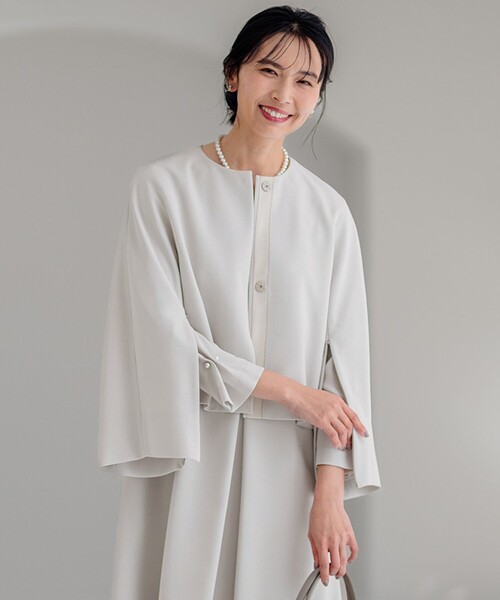 ジャケット ノーカラージャケット 「VERYコラボ 」トリアセ ダブル