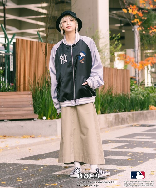 PEANUTS スカジャン 「PEANUTS×MLB」オリジナルデザイン 和柄