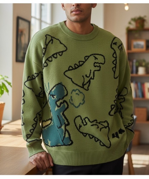 Sakka セーター ニット 恐竜柄 ニット メンズ レディース : ZOZOTOWN