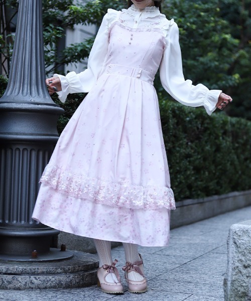 axes femme（アクシーズ ファム） ワンピース 桜レース×桜柄キャミ