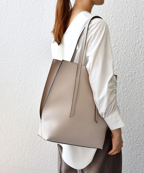 SHIPS any トートバッグ any: ポーチ付き バイカラー A4 トート バッグ