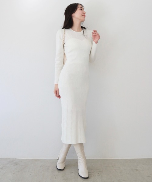 AMBIENT（アンビエント） ワンピース ケーブルニットワンピース