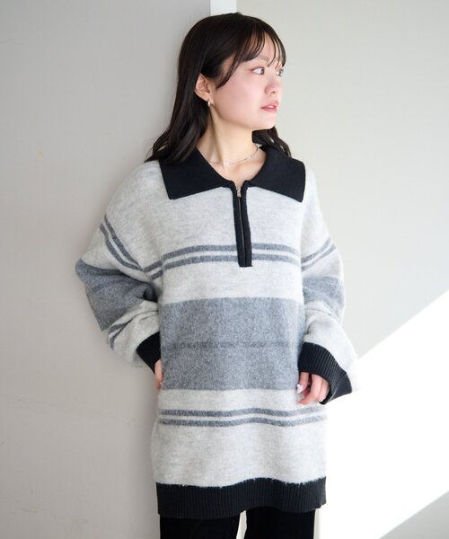 Kastane（カスタネ） ニット セーター 「新色追加/無地＆ボーダー/6色