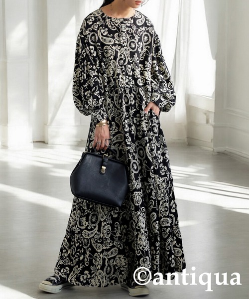 antiqua（アンティカ） ワンピース ペイズリー花柄ワンピース