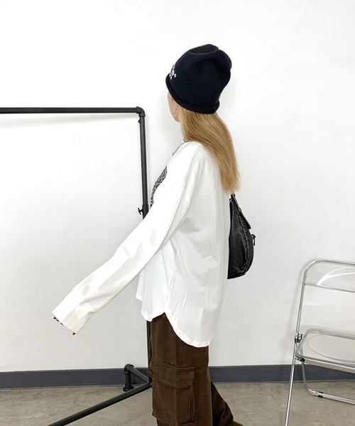 non-hedge（ノンヘッジ） tシャツ フロントヒョウ柄ロンT レディース