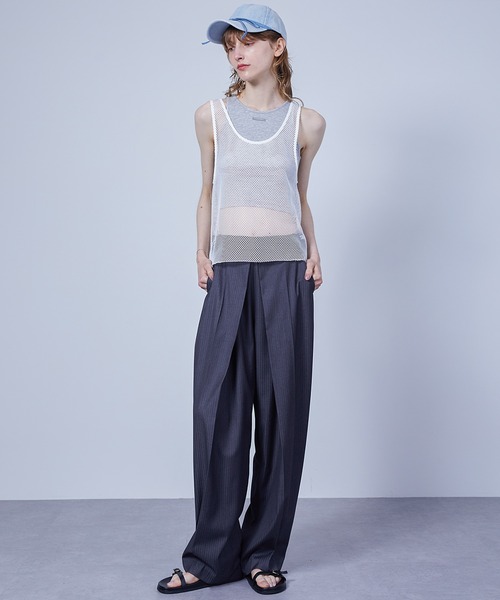 タンクトップ ノースリーブ 「ELOOPS」メッシュタンクトップ セット