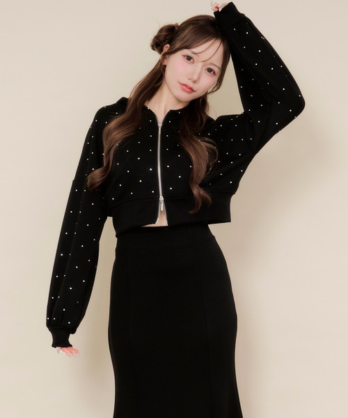 セットアップ 「SET ITEM」bijou punch sweat set up / ビジュー付き