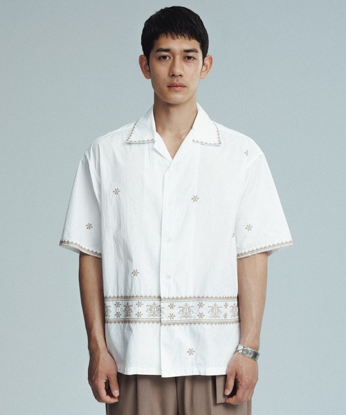 ADAM ET ROPE'（アダムエロペ） シャツ クロスステッチ ボックス