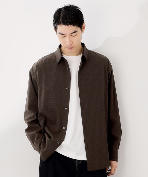 THE SHOP TK シャツ シアサッカー長袖シャツ 「軽量/吸水速乾