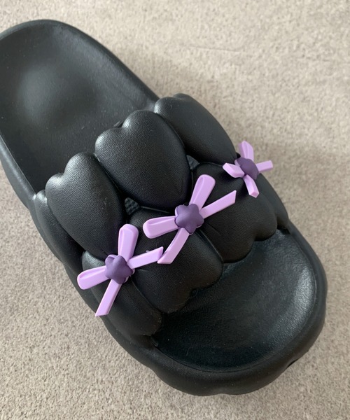 pyornim（ピョルニム） スリッパ 「26年春夏新作」リボン付きぽこぽこ