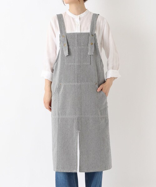 212 KITCHEN STORE エプロン ヒッコリーストライプエプロン L BK