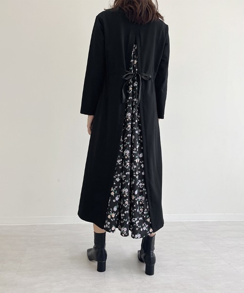 ワンピース バックスリット切替ロングワンピ 長袖 : ZOZOTOWN Yahoo!店