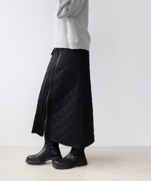 Jines（ジネス） スカート キルティングフロントジップスカート