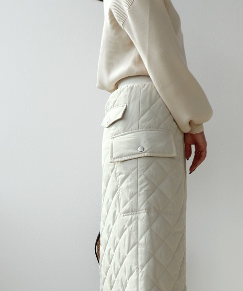 Jines（ジネス） スカート キルティングフロントジップスカート