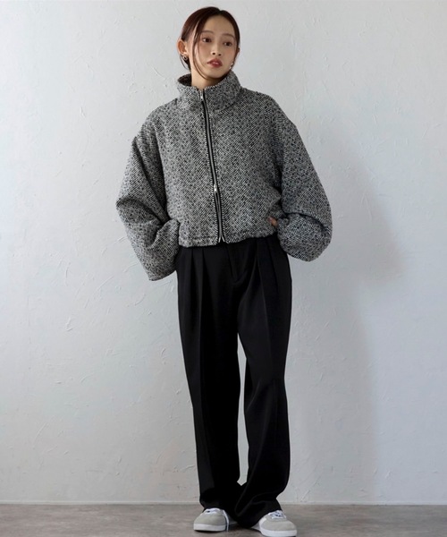 ap retro ブルゾン アウター シャギーダブルZIPショートブルゾン