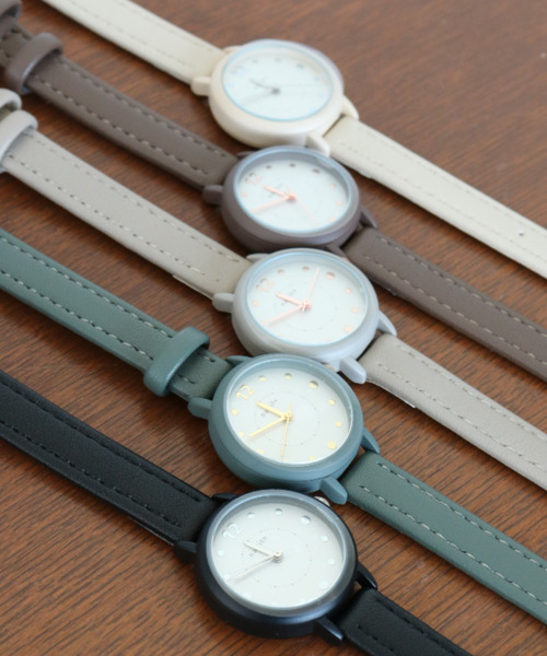 腕時計 「nattito/ナティート」 レザードットインデックスウォッチ