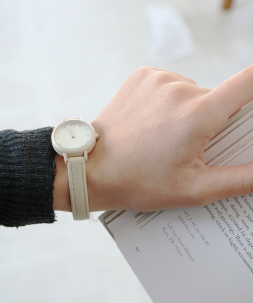 腕時計 「nattito/ナティート」 レザードットインデックスウォッチ