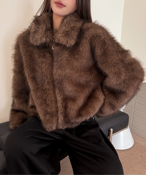 ViViDAY ブルゾン アウター 「新色追加」エコファーコート レディース