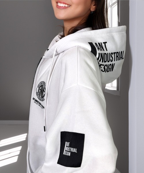 Candlestick パーカー ANT グラフィック フードロゴ ジップ パーカー