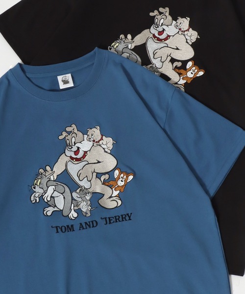 tシャツ Tom＆Jerry/トム＆ジェリー キャラクター サガラ刺繍 発泡