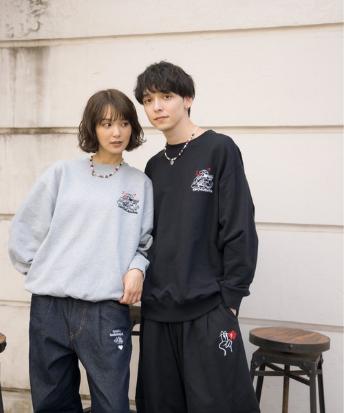 kaoyorinakami トレーナー スウェット bike dog sweat / バイクドック