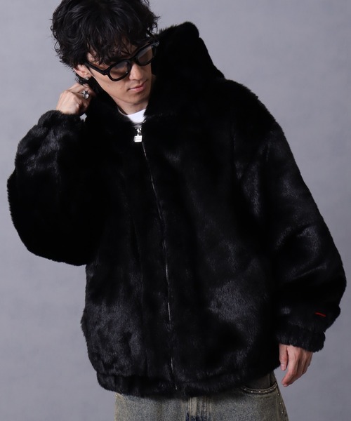 FUBU（フブ） コート ジャケット Faux Far Hooded Jacket / フォウ