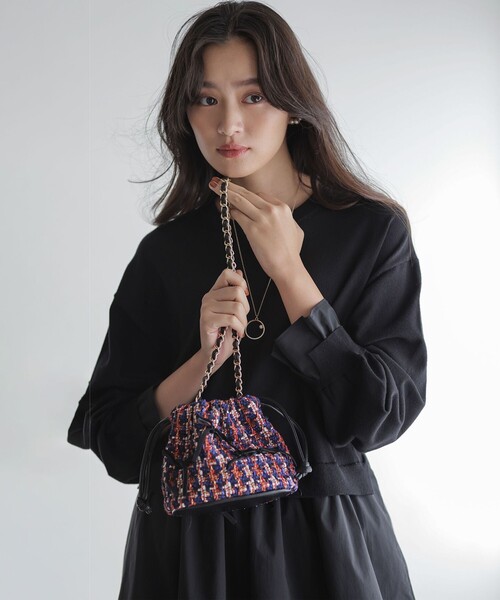 組曲（KUMIKYOKU） ショルダーバッグ バッグ ツイードMINIドロスト